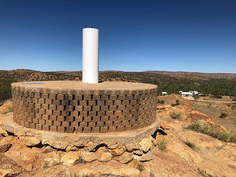 Alice telegraph trig is the first trigonometric survey pillar established in central australia, at the old telegraph station, alice springs